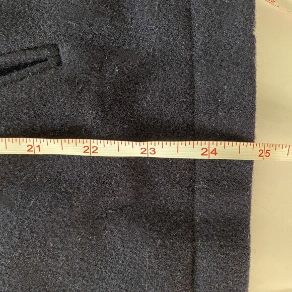 VTG J Crew Wool Blend Bomber Jacket Navy Blue Zip Front Long Sleeve Officecore M - Picture 6 of 10